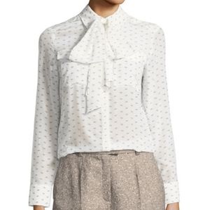 SOLD - ESCADA Elephant Print 100% Silk Georgette Blouse